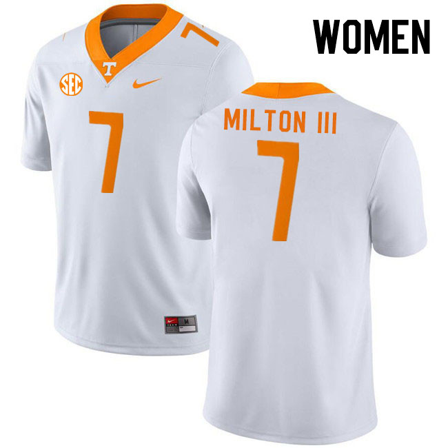 Women #7 Joe Milton III Tennessee Volunteers College Football Jerseys Stitched Sale-White